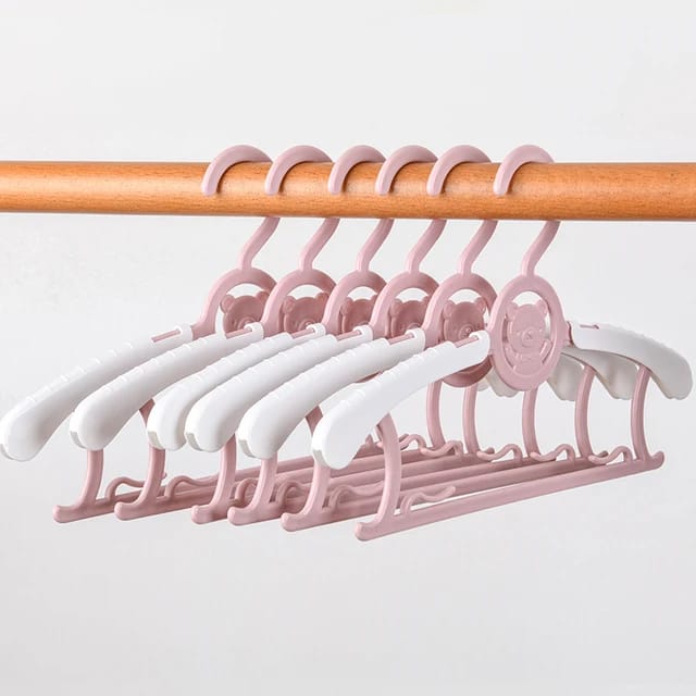 Baby Nursery Closet 6 PCS Hangers, Ultra Thin Non-Slip and Extendable Laundry Infant Pant Hanger for Newborn Clothes -Yellow