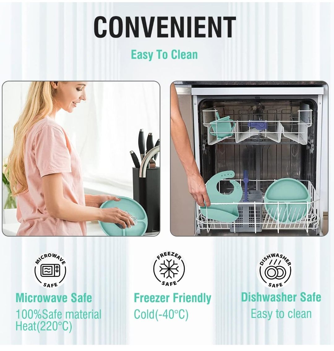 8PCS Silicone Baby Feeding Set Premium BPA-Free Baby Led Weaning Supplies with Suction Plates and Bowls Set,toddler self feeding Utensils with Spoons,Bibs,Cups|Baby feeding essentials for 6+ Months