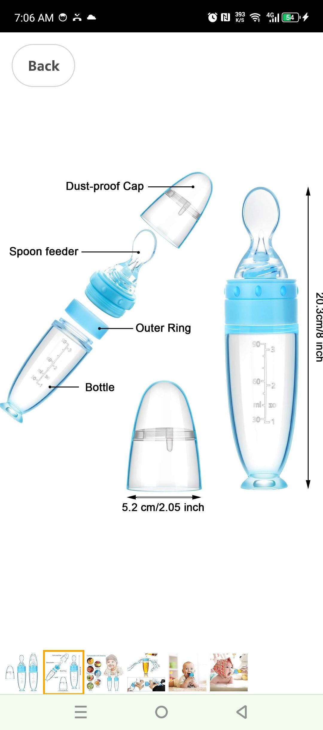 2 Pieces Silicone Baby Spoons Baby Feeding Spoon with Standing Base for Infant 0-24 Months Dispensing and Feeding (blue)