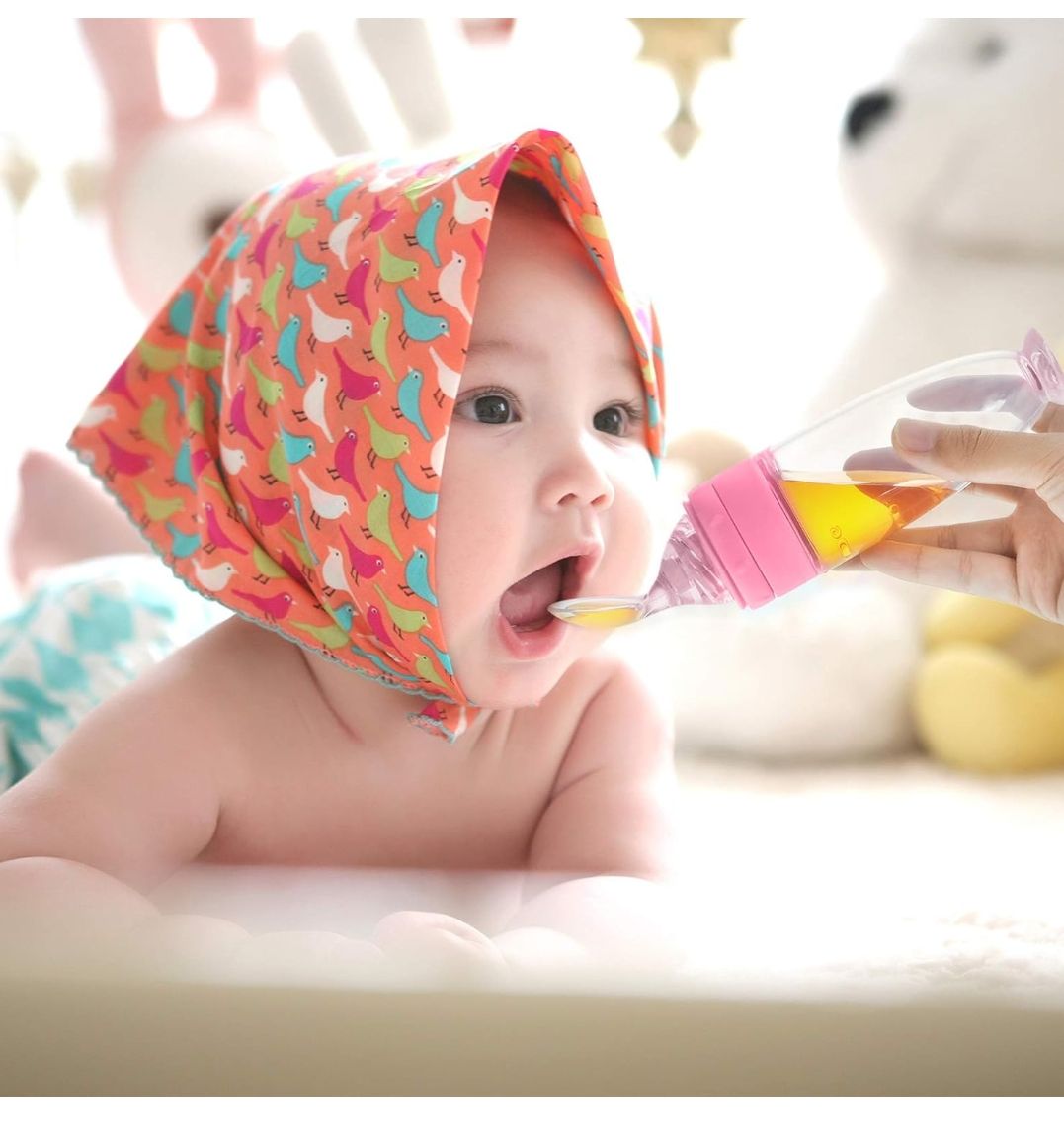 2 Pieces Silicone Baby Spoons Baby Feeding Spoon with Standing Base for Infant 0-24 Months Dispensing and Feeding (pink)