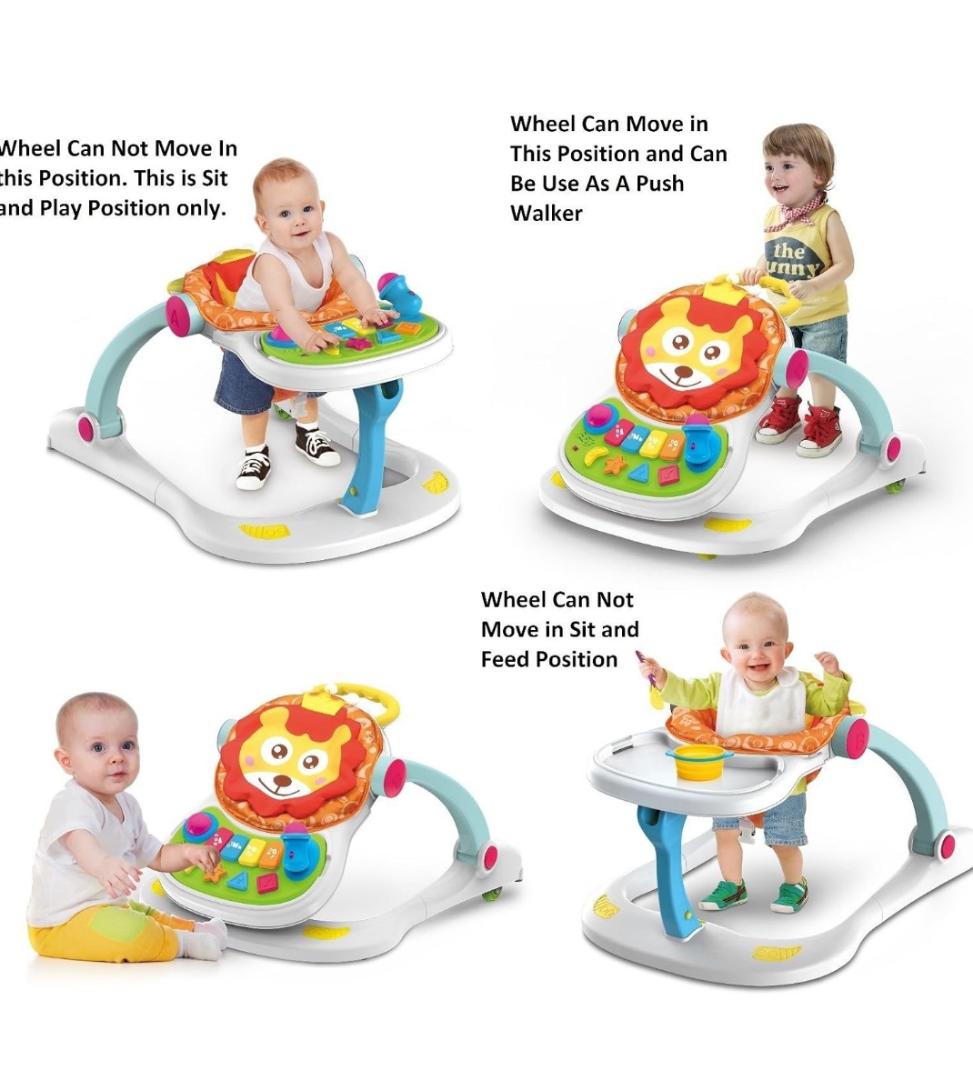 4 in 1 Baby Walker Stroller, Sitting Posture Multi-Function Baby Stroller, Sit-to-Stand Learning Walker