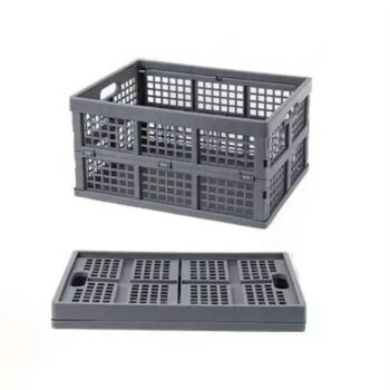 Collapsible Plastic storage Crate. (Grey)