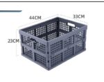 Collapsible Plastic storage Crate. (Grey)