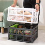 Collapsible Plastic storage Crate. (Grey)