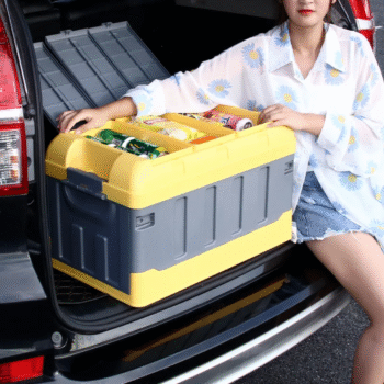 Multifunction folding collapsible plastic car trunk organizer storage box