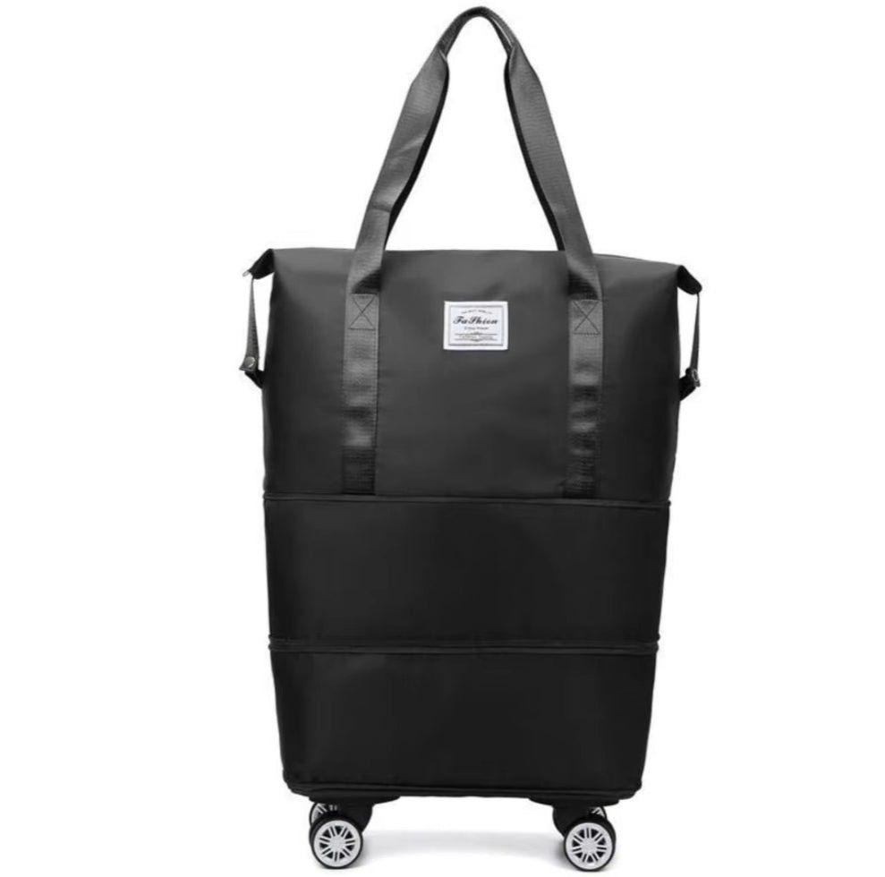 Double Layer Expandable Travel Bag with Detachable Wheels