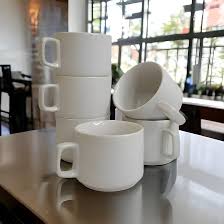 Stackable Coffee Mugs, White, 12 Pack, 12 Oz (350 ml), Porcelain Coffee Mugs, Stackable Mugs, Stacking Mugs, Coffee Cup Stacking Set, Stacking Coffee Mugs, Ceramic Coffee Cups, White Coffee Mugs