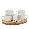 Stackable Coffee Mugs, White, 12 Pack, 12 Oz (350 ml), Porcelain Coffee Mugs, Stackable Mugs, Stacking Mugs, Coffee Cup Stacking Set, Stacking Coffee Mugs, Ceramic Coffee Cups, White Coffee Mugs