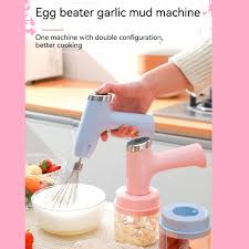 3 in 1 USB Electric Egg Beater, Garlic Grinder, Meat Grinder, Hand Electric Food Mixer, Whisk, and Electric Whisk for Coffee, Milk and Cream.