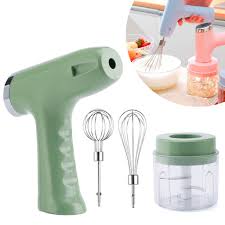 3 in 1 USB Electric Egg Beater, Garlic Grinder, Meat Grinder, Hand Electric Food Mixer, Whisk, and Electric Whisk for Coffee, Milk and Cream.