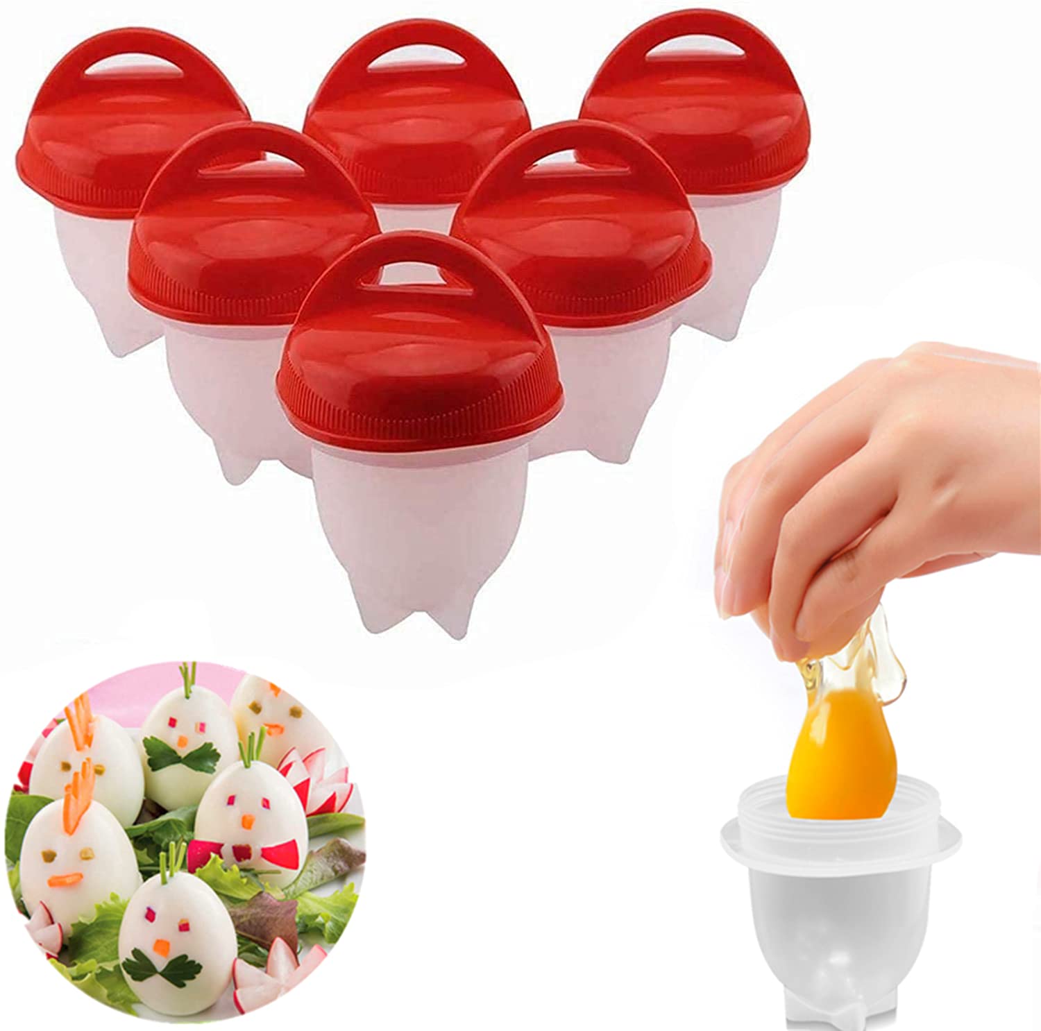 1pc Egg Cooker Silicone, Egg Cooker Without Shell Easy Eggs, Non Stick Silicone Boiled Steamer Eggies, Maker Egg Cooker BPA Free Non-Stick Eggs Poacher, Fast Poaching For Kitchen Gadgets Accessories