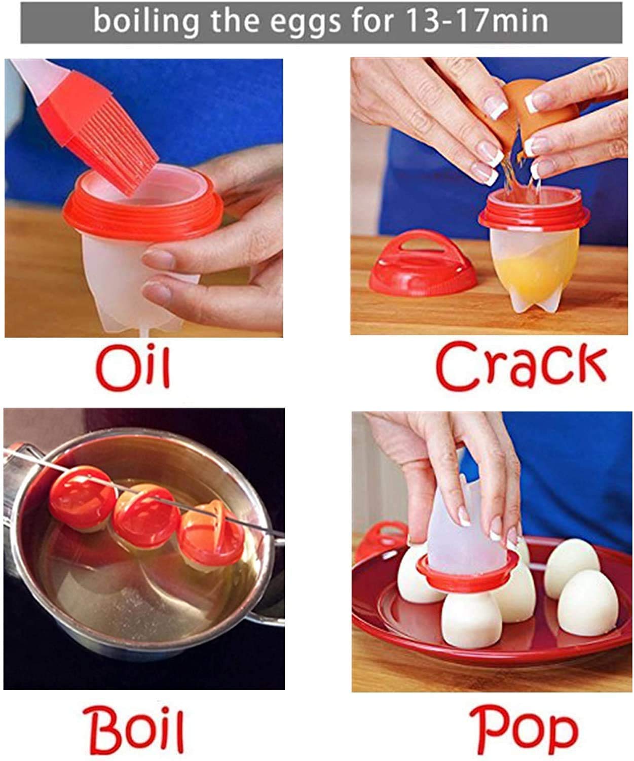 1pc Egg Cooker Silicone, Egg Cooker Without Shell Easy Eggs, Non Stick Silicone Boiled Steamer Eggies, Maker Egg Cooker BPA Free Non-Stick Eggs Poacher, Fast Poaching For Kitchen Gadgets Accessories