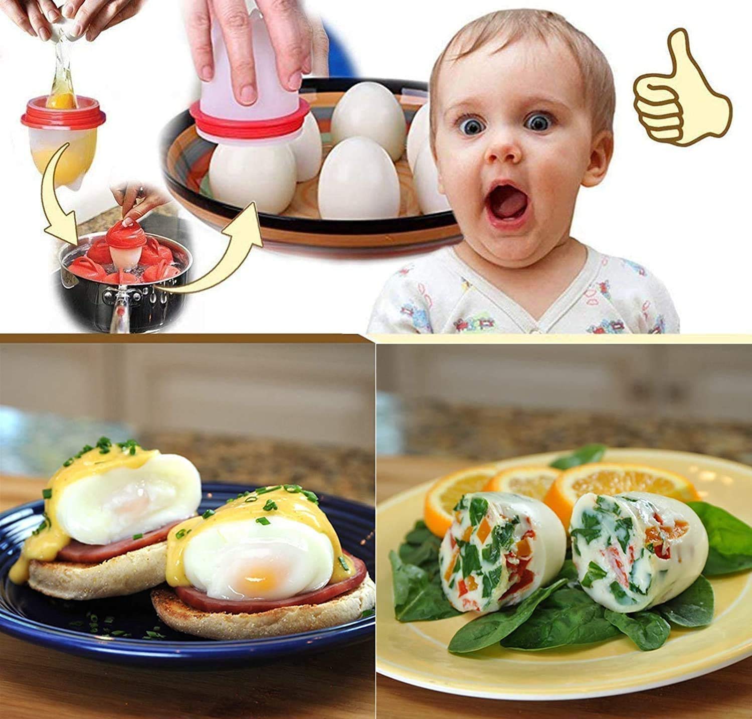 1pc Egg Cooker Silicone, Egg Cooker Without Shell Easy Eggs, Non Stick Silicone Boiled Steamer Eggies, Maker Egg Cooker BPA Free Non-Stick Eggs Poacher, Fast Poaching For Kitchen Gadgets Accessories