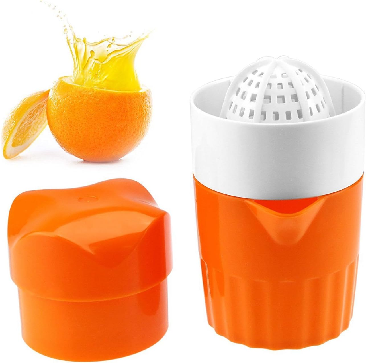 1pc Plastic Orange Juicer, Extract juice out of orange, pineapple, grapes, sweet lime, water melon, pomegranate, palak, tomato