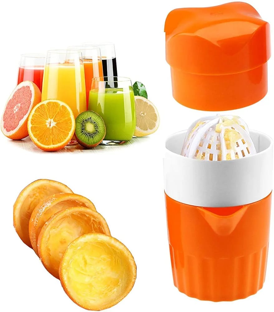 1pc Plastic Orange Juicer, Extract juice out of orange, pineapple, grapes, sweet lime, water melon, pomegranate, palak, tomato