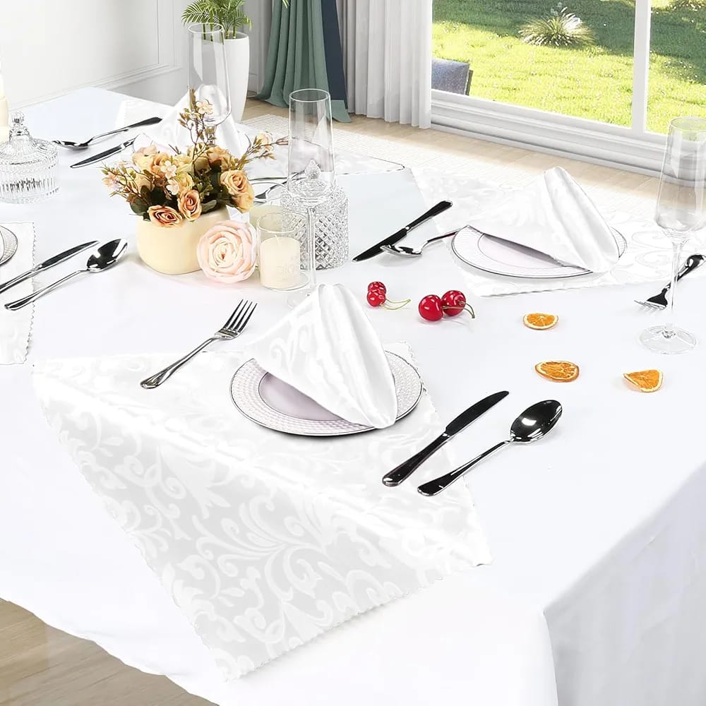 1p Jacquared satin Napkin,napkins adopts seamless one-piece design, smooth and beautiful, suitable for wedding party, prom, banquet, birthday party, engagement party, wedding anniversary, graduation p