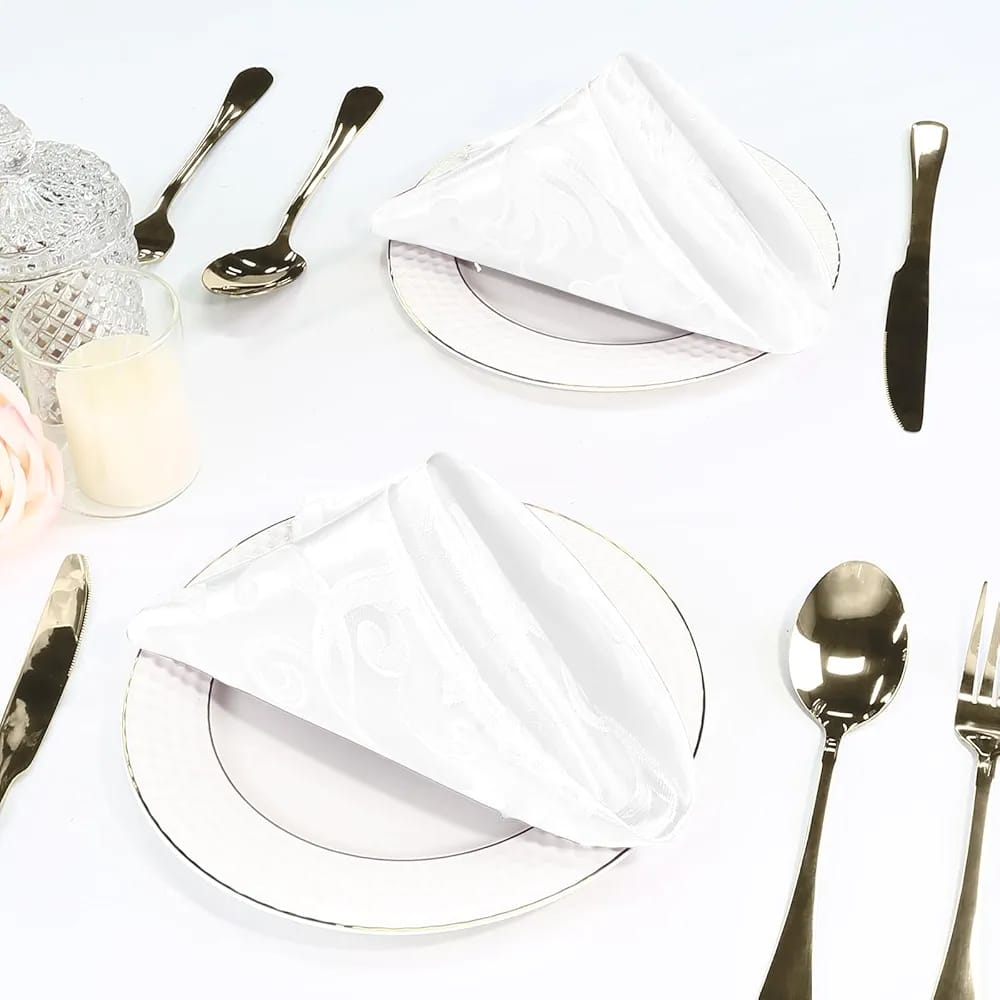 1p Jacquared satin Napkin,napkins adopts seamless one-piece design, smooth and beautiful, suitable for wedding party, prom, banquet, birthday party, engagement party, wedding anniversary, graduation p