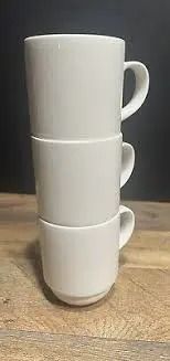 6Pcs 250ML Ceramic Stackable cup medium,its designed for both home and hotel use,made of high quality ceramic hence does not chip off