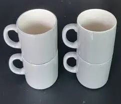6Pcs 250ML Ceramic Stackable cup medium,its designed for both home and hotel use,made of high quality ceramic hence does not chip off