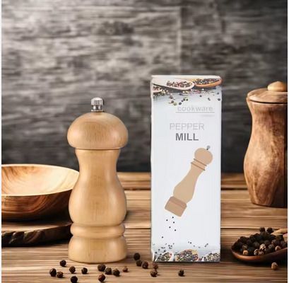 Pepper grinder small. . Crafted from high-quality wood, this sturdy grinder offers durability and style for any occasion. With a simple twist of the knob at the top