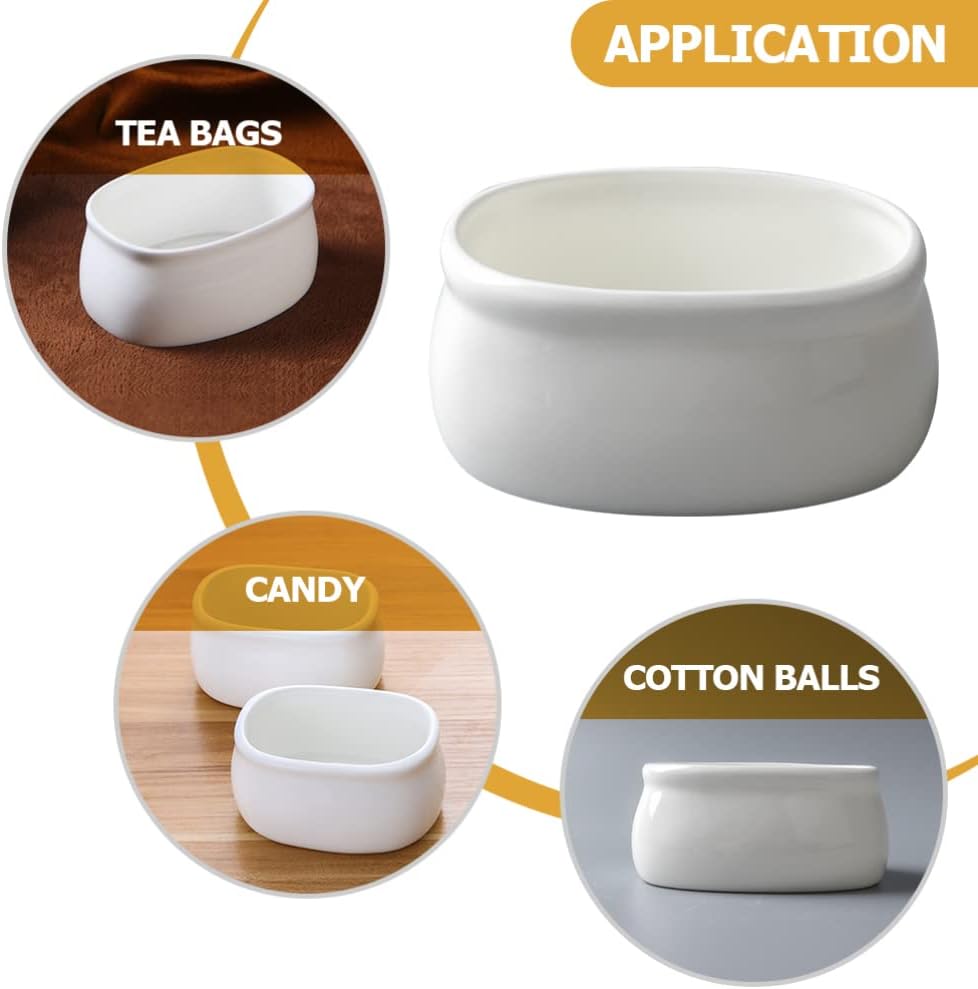 1 pc  Ceramic sugar/tea satchet bowl white in color