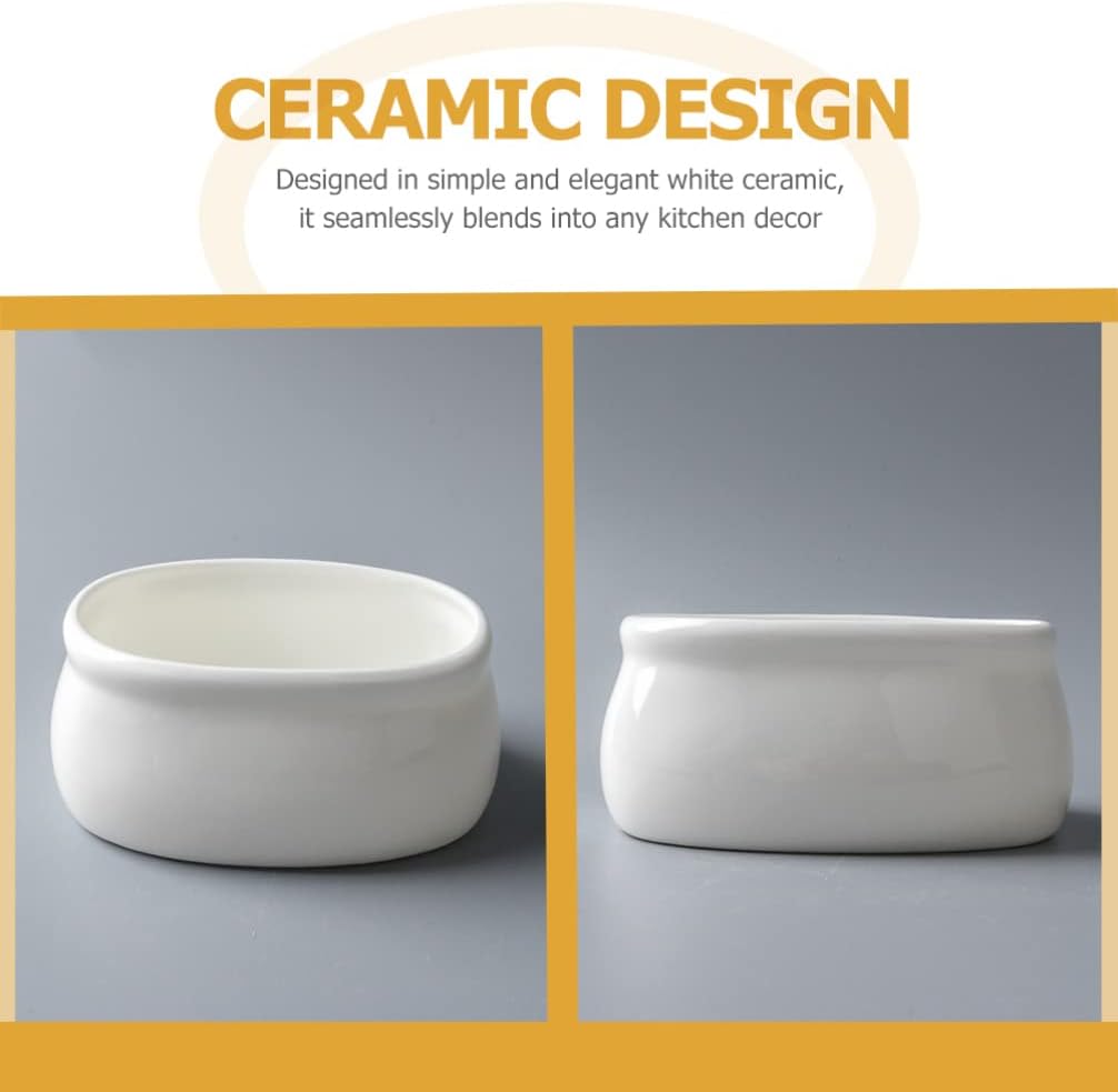 1 pc  Ceramic sugar/tea satchet bowl white in color