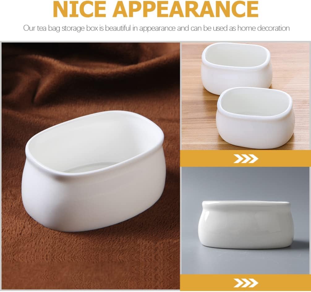 1 pc  Ceramic sugar/tea satchet bowl white in color