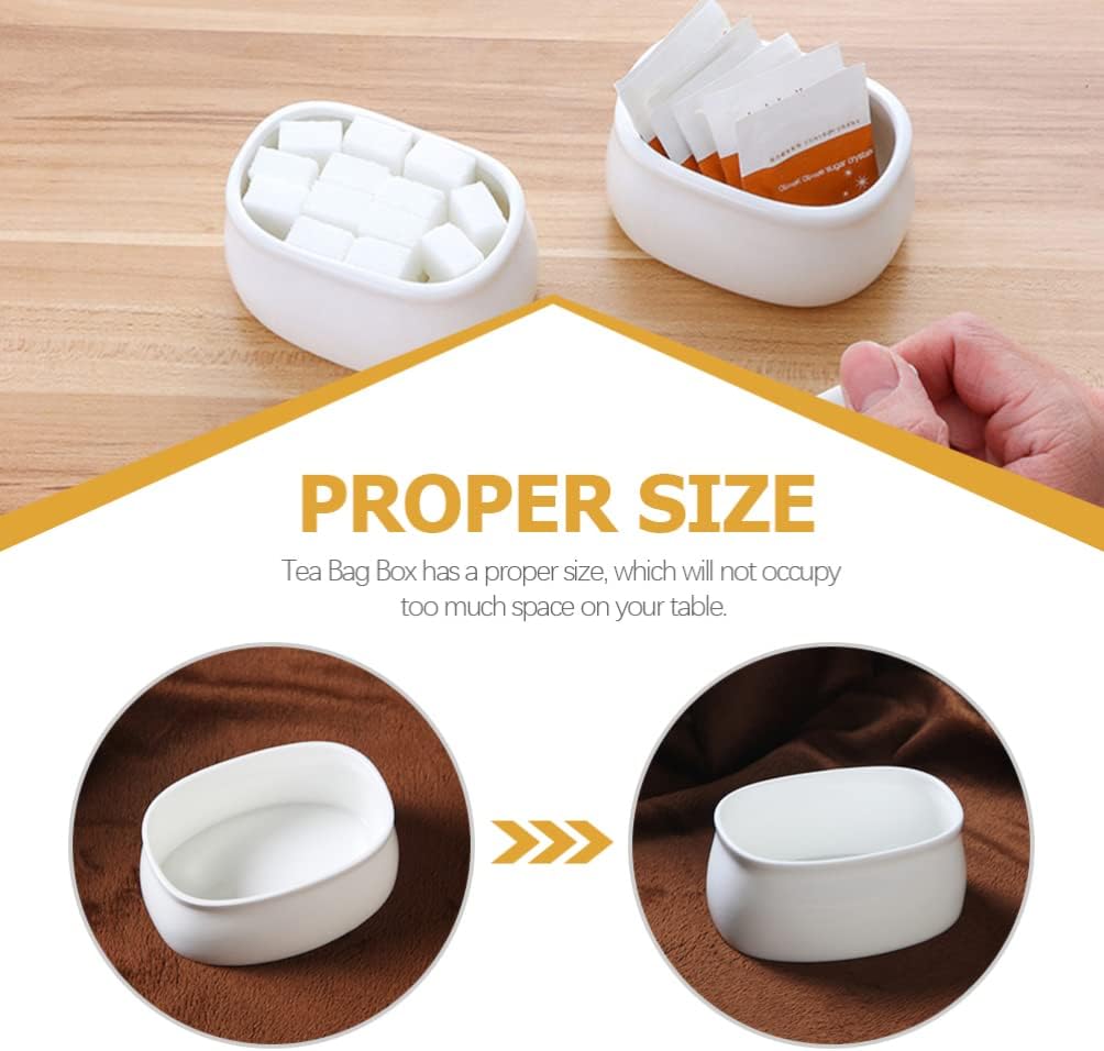 1 pc  Ceramic sugar/tea satchet bowl white in color