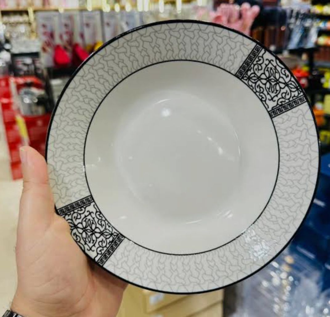 6pc ceramic v shaped mesh soup plate can be used for both home office or hotel to serve your foods