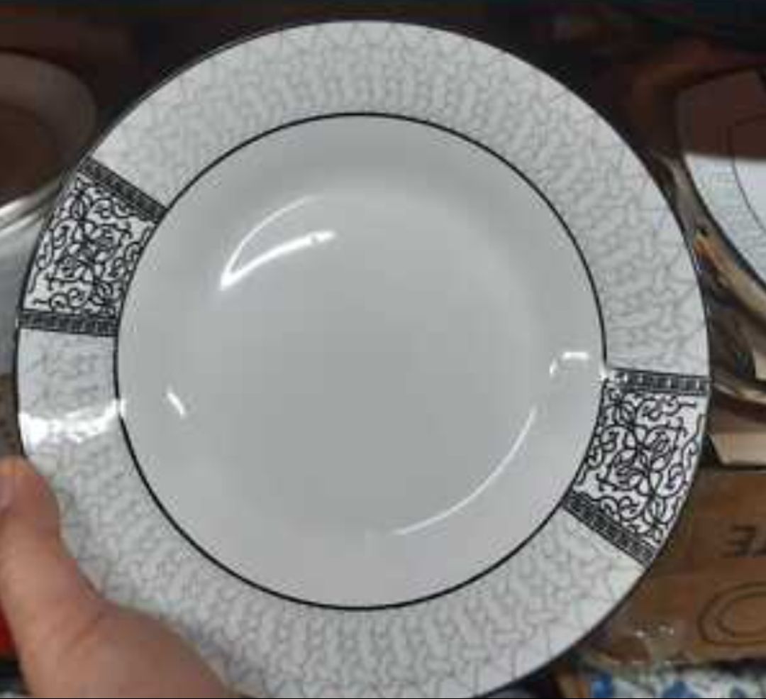 6pc ceramic v shaped mesh soup plate can be used for both home office or hotel to serve your foods