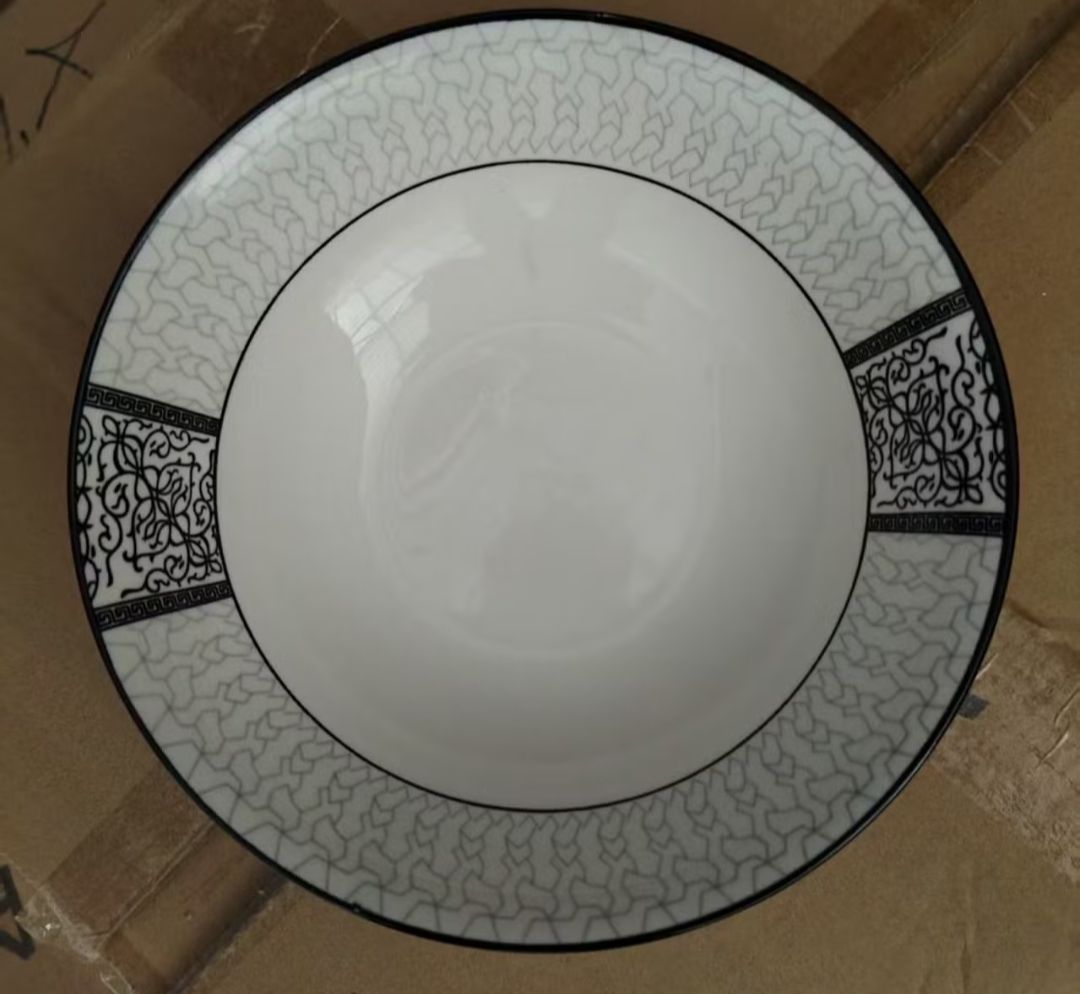 6pc ceramic v shaped mesh soup plate can be used for both home office or hotel to serve your foods