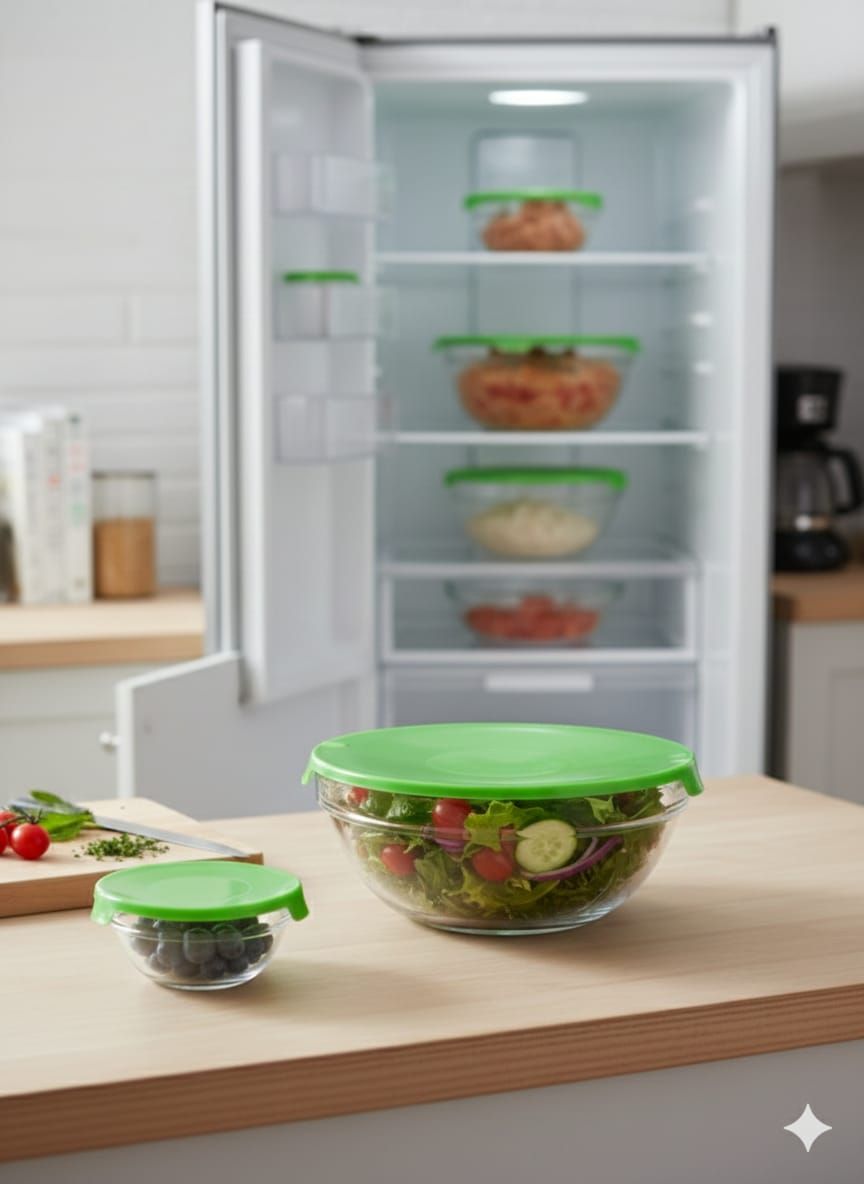 10pcs High Quality Microwave Friendly Kitchen Glass Storage Bowls Set – Includes 5 Glass Bowls & 5 Lids for Meal Prep, Food Storage, and Easy Reheating
