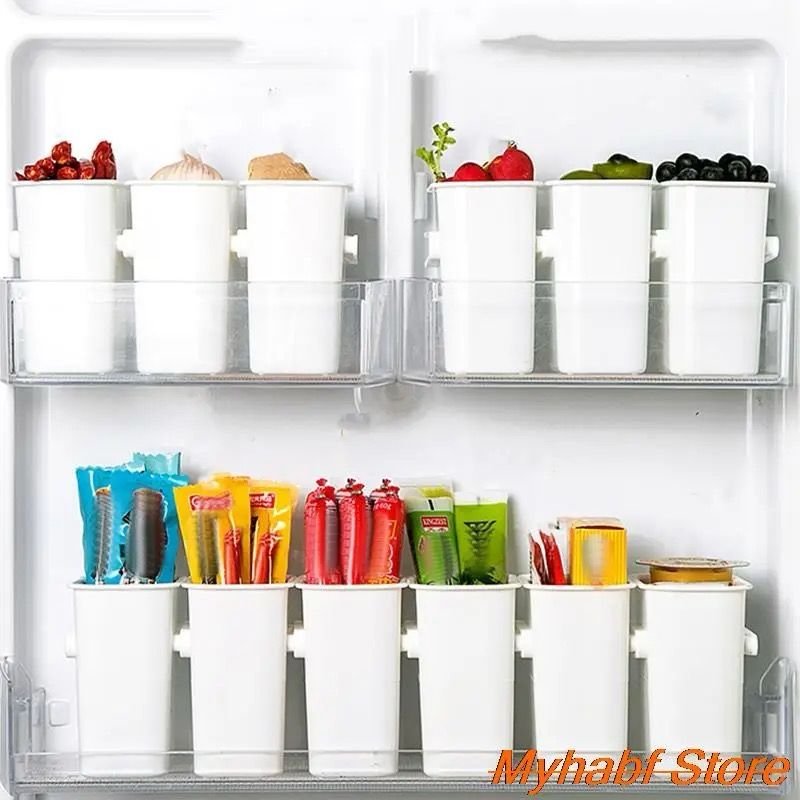 2pcs Fridge Organizer Food Fresh Storage Box Refrigerator Side Door Vegetable Fruit Spice Organizer Food Container Kitchen Storage