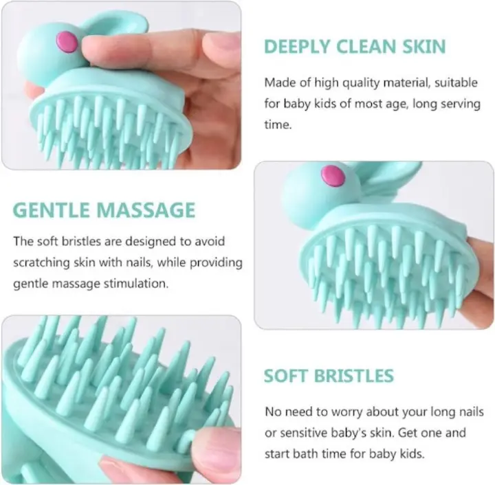 Rabbit Shape Bathing brush and Scalp Massager Hair Shower Brush Shampoo Brush