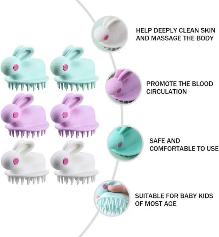 Rabbit Shape Bathing brush and Scalp Massager Hair Shower Brush Shampoo Brush