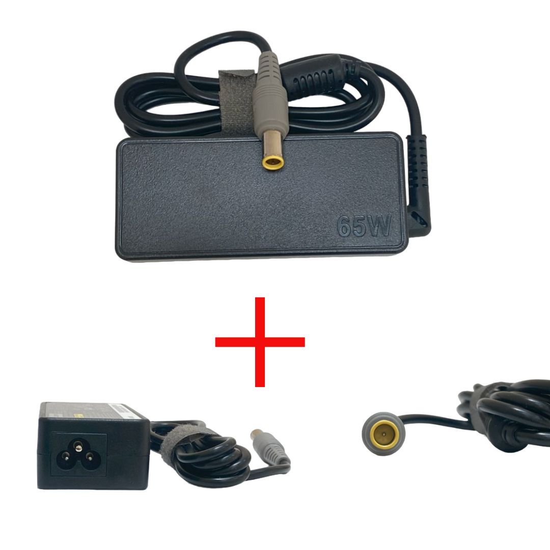 Lenovo 65W USB-C Laptop Charger, 20V 3.25A with Power Cable - Portable AC Adapter for Laptops