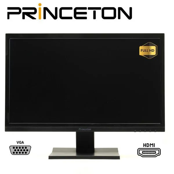 Princeton PTFBK-22W Monitor: 21.5" Full HD 1920x1080 Resolution, 5ms Response Time, D-Sub x 1, HDMI x 2 Inputs - Perfect for Home and Office Use