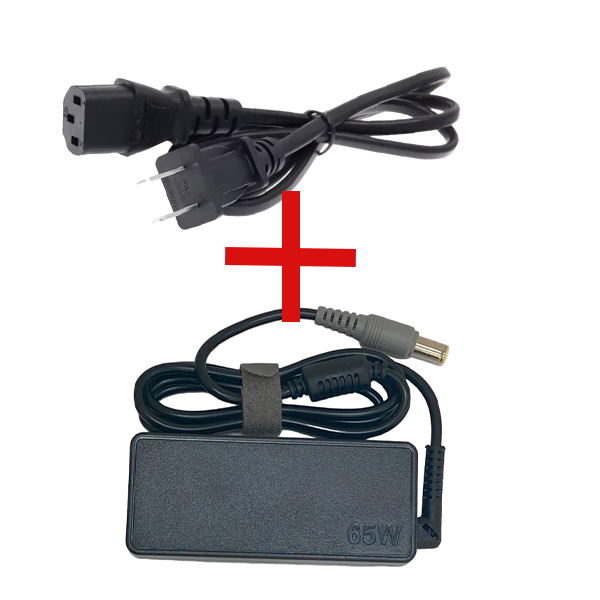 Lenovo 65W USB-C Laptop Charger, 20V 3.25A with Power Cable - Portable AC Adapter for Laptops
