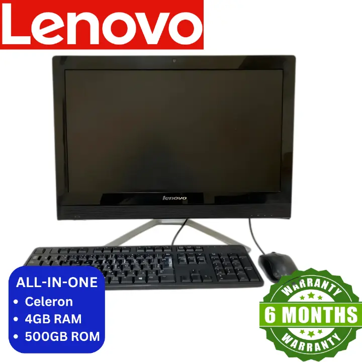 Lenovo All-in-One Refurbished PC: Intel Celeron 2957U, 1.4GHz, 4GB RAM, 500GB HDD – Compact Desktop Solution