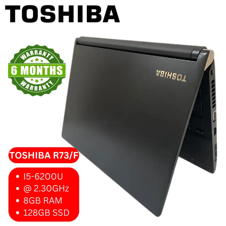 Toshiba Dynabook R73/F – Compact Business Laptop with Intel Core i5-7th Gen, 2.30GHz, 8GB RAM, and 256GB SSD