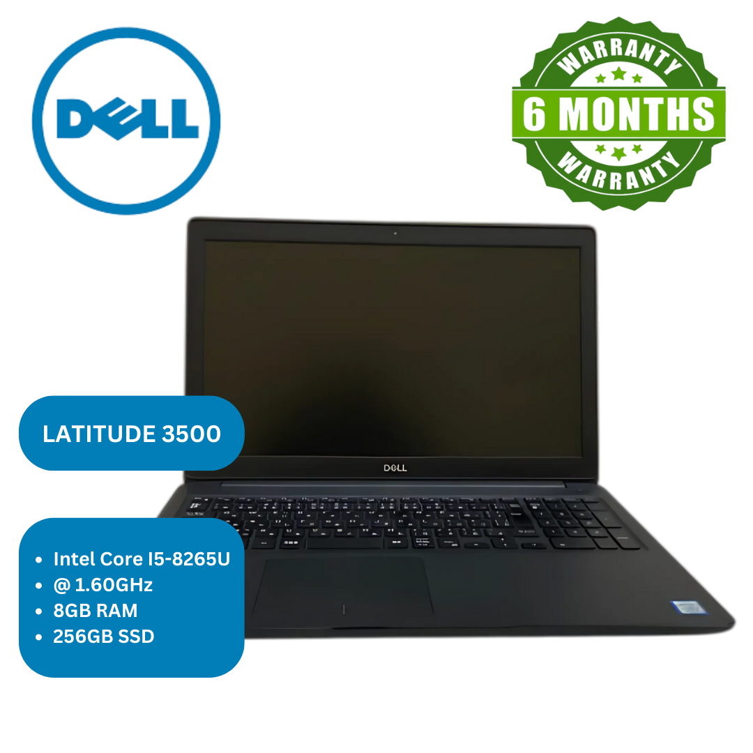 Refurbished Dell Latitude 3500 – Intel Core i5-8265U, 8GB RAM, 256GB SSD, Windows 10, Business Laptop