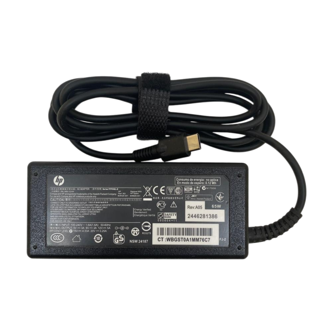 HP 65W Laptop Charger - AC Power Adapter, 19.5V Output, Compatible with HP Laptops