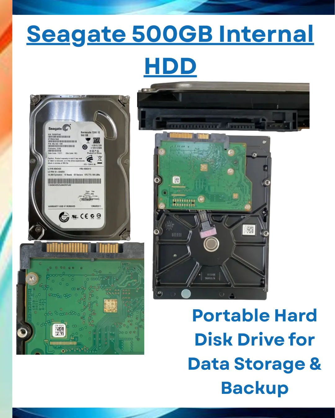 Seagate 500GB Internal HDD – Portable Hard Disk Drive for Data Storage & Backup, compatible with cpu