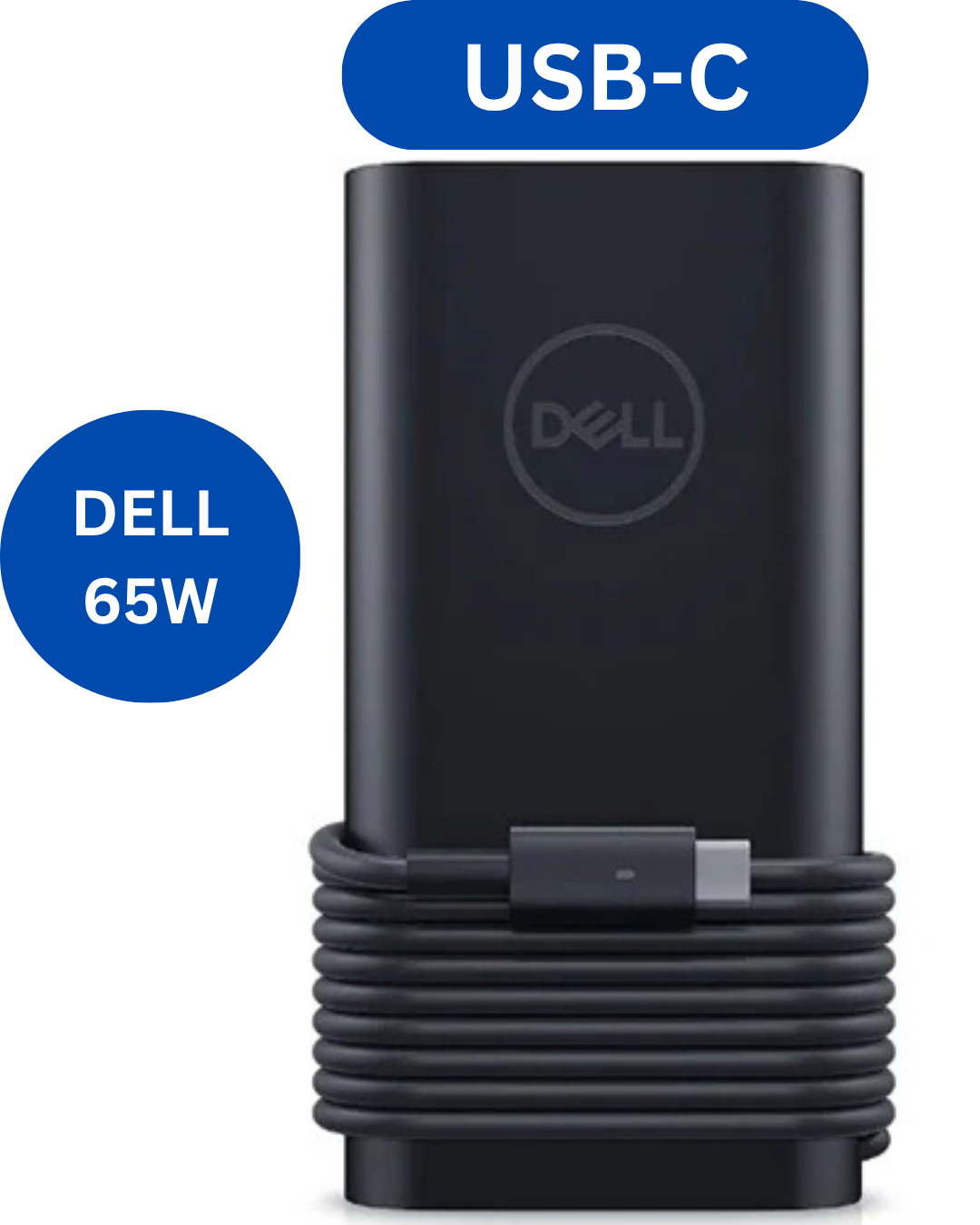 DELL65W USB Type-C Laptop Charger Adapter – Fast & Efficient Power Supply Compatible with DELL ThinkPad, , Chromebook & Other Type-C Laptops – Lightweight & Travel-Friendly Design