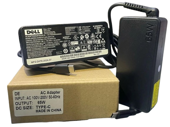 DELL65W USB Type-C Laptop Charger Adapter – Fast & Efficient Power Supply Compatible with DELL ThinkPad, , Chromebook & Other Type-C Laptops – Lightweight & Travel-Friendly Design