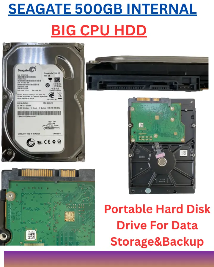 Seagate 500GB Internal Hard Disk Drive (HDD) – 3.5-Inch SATA Desktop Storage Device for Reliable Data Storage, Backup, and High-Speed Performance – Compatible with PCs, CPUs, and Workstations