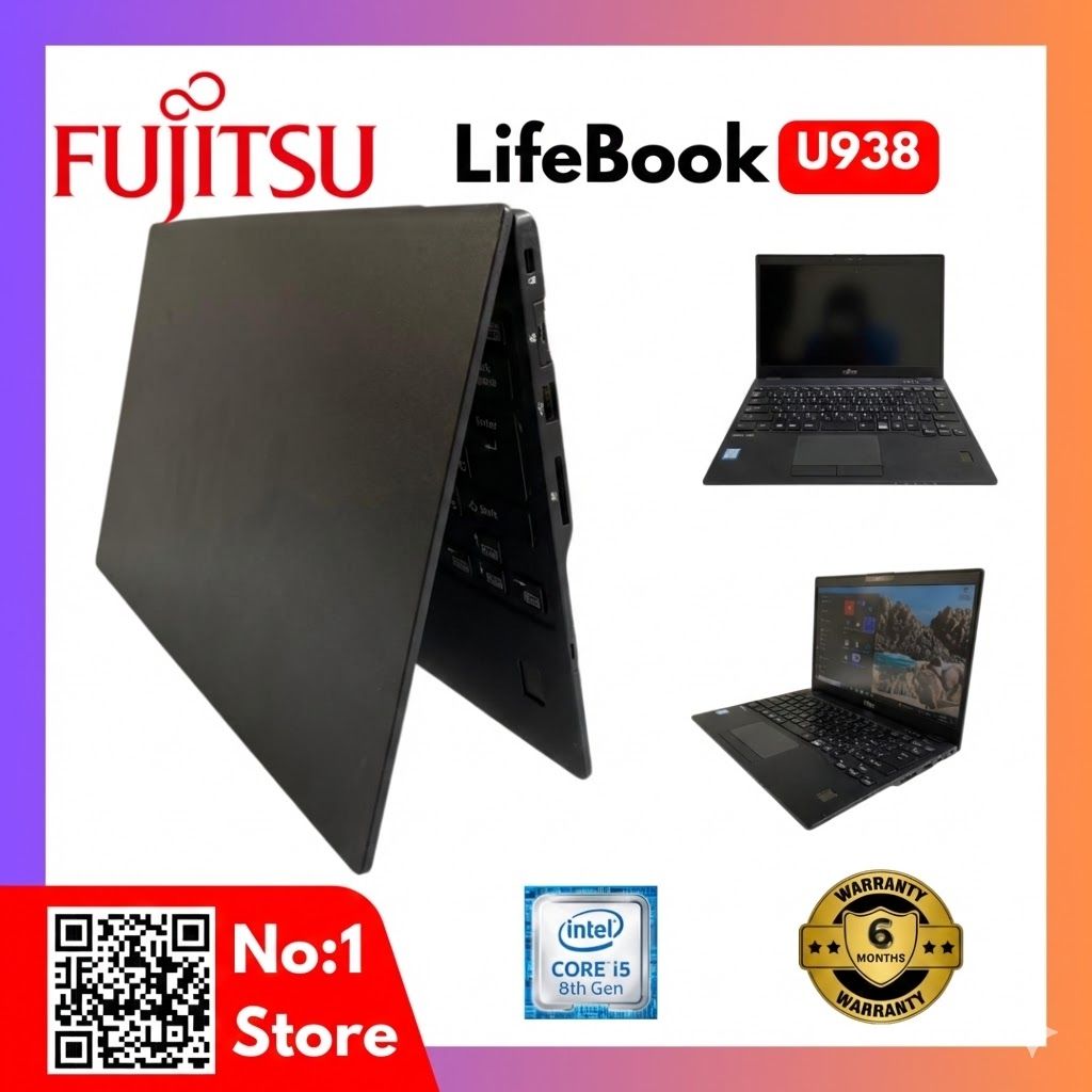 REFURBISHED Fujitsu Lifebook U938/937B Refurbished Laptop Intel Core i5- 8GB RAM 256 GB SSD 13.3” Full HD Display Windows 10 Lightweight Business Notebook Laptop