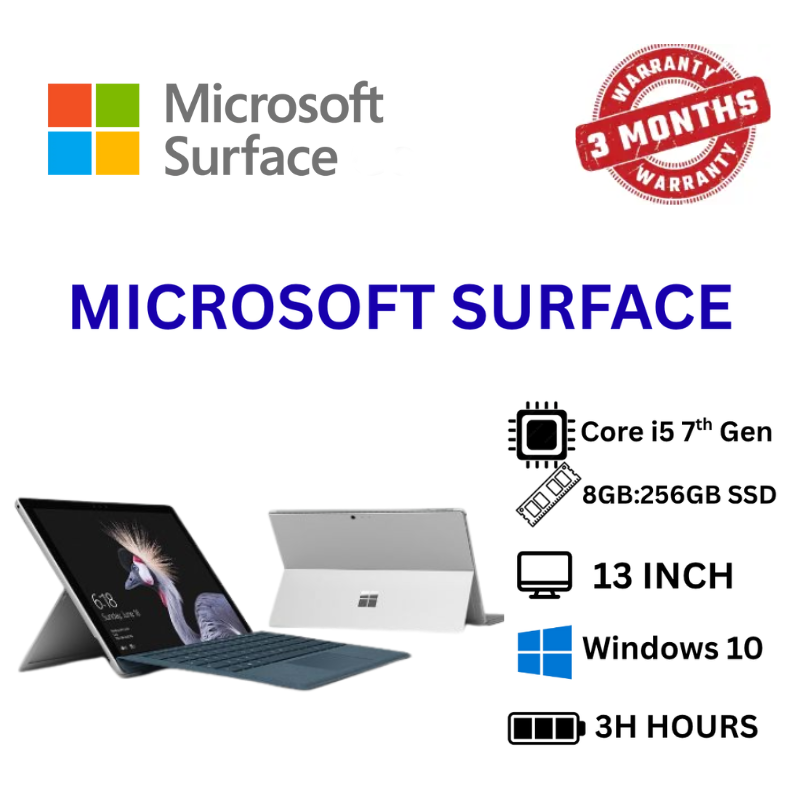 Refurbished Microsoft Surface Laptop Intel Core i5-7300U 2.60GHz, 8GB DDR4 RAM, 256GB SSD Storage,12.5" Touchscreen Display, Windows 10 Pro, All in One Ultra-Slim Portable Business & Student Notebook