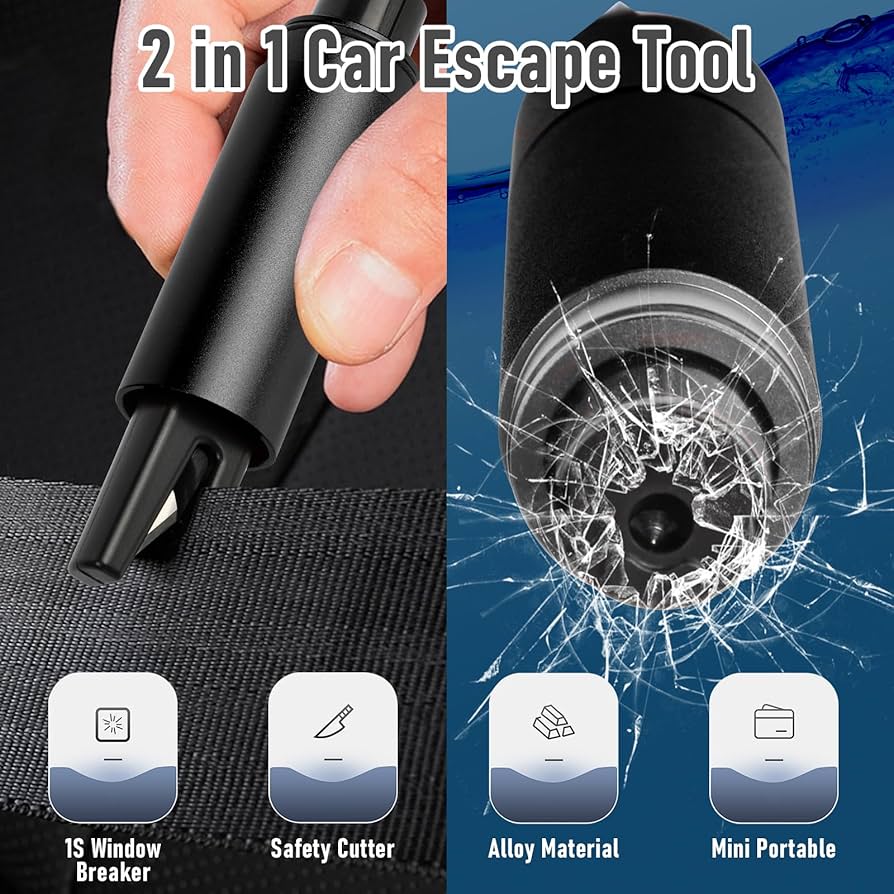 2IN1 EMERGENCY SAFETY HAMMER CAR GLASS BREAKER AND SEAT BELT CUTTER WINDOW BREAKER SEATBELT CUTTER CAR WINDOW BREAKER SAFE HAMMER EMERGENCY ESCAPE TOOL