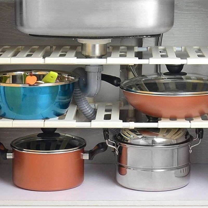 Under sink rack pool organizer Size ; Expandable up to 50cm by 70cm